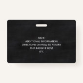 ロゴの黒板粋なビジネス従業員の写真 バッジ (裏面)