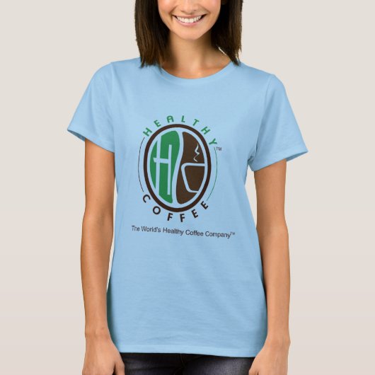 ロゴのHealthyCoffeeのベビードールのTシャツ Tシャツ (正面)