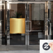 ロゴのQRコードテキスト ゴールド ブランク背景 ウィンドウサイン (オフィスドア)