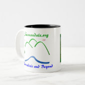 ロゴのS&Bの蹄鉄のくねりのマグ ツートーンマグカップ (正面左)