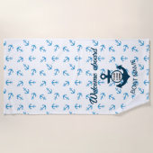 ロゴはこちらいかり航海のモダン夏 ビーチタオル (正面)