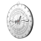 ロゴはこちらエレガントモノグラム白黒 ダーツボード (正面右)