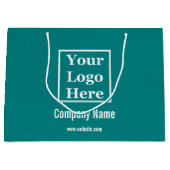 ロゴはこちらカスタムティール（緑がかった色） ラージペーパーバッグ (正面)