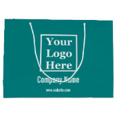 ロゴはこちらカスタムティール（緑がかった色） ラージペーパーバッグ (裏面)