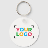 ロゴはこちらカスタム会社ホワイト キーホルダー (裏面)