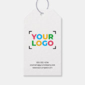 ロゴはこちらシンプルスモールビジネス連絡情報 ギフトタグ (正面)