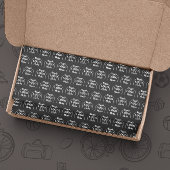 ロゴはこちらシンプルモダン白黒パターン 薄葉紙