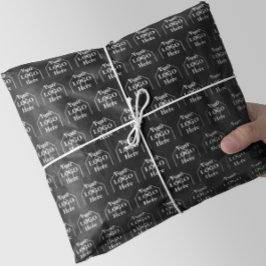 ロゴはこちらシンプルモダン白黒パターン 薄葉紙