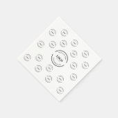 ロゴはこちらシンプルロゴの繰り返しカスタム スタンダードカクテルナプキン (角)