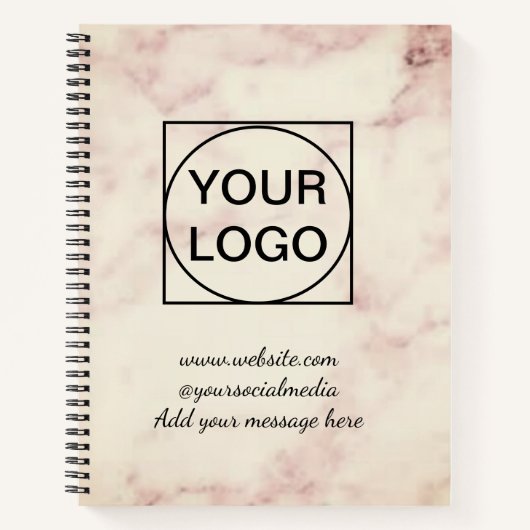 ロゴはこちらシンプル白ミニマル色大理石No ノートブック (正面)