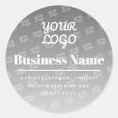 ロゴはこちらタイル模様グレーと白 ラウンドシール (正面)