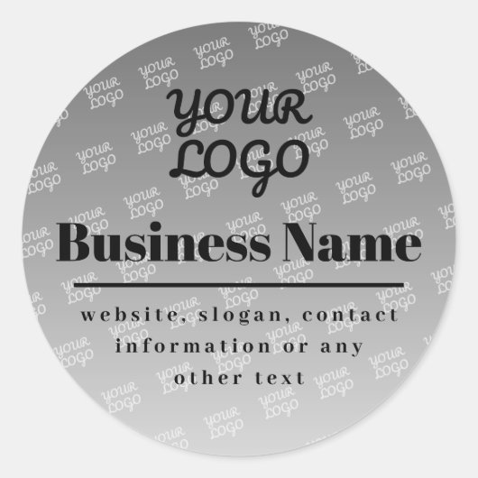 ロゴはこちらタイル模様グレーと黒 ラウンドシール (正面)