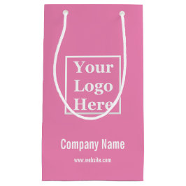 ロゴはこちらテンプレートピンク スモールペーパーバッグ