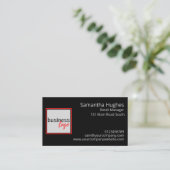 ロゴはこちらプロフェッショナル会社ブランドブラック 名刺 (スタンド正面)