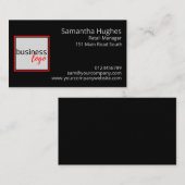 ロゴはこちらプロフェッショナル会社ブランドブラック 名刺 (正面/裏面)