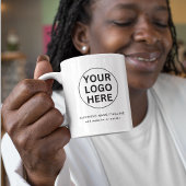 ロゴはこちらプロモーションスワッグブラック&ホワイト コーヒーマグカップ