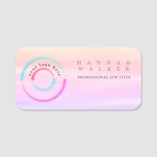 ロゴはこちらホログラフィックカラー 名札 (正面)