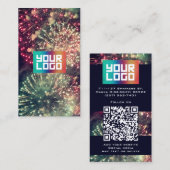 ロゴはこちらモダンQRコーカスタムド花火 名刺 (正面/裏面)