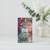 ロゴはこちらモダンQRコーカスタムド花火 名刺 (スタンド正面)