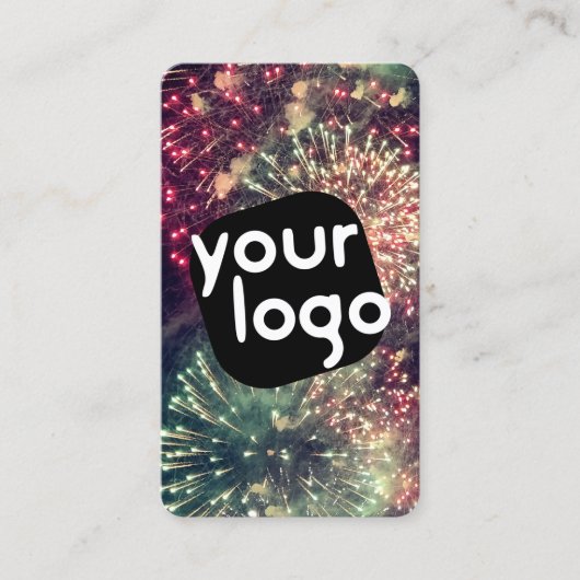 ロゴはこちらモダンQRコーカスタムド花火 名刺 (正面)