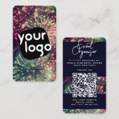 ロゴはこちらモダンQRコーカスタムド花火 名刺 (正面/裏面)