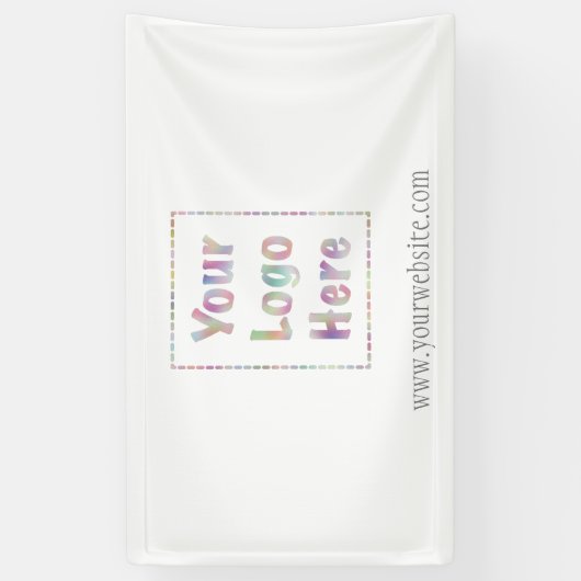 ロゴはこちら会社のプロモーション 横断幕 (縦)