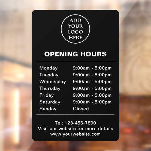 ロゴはこちら営業時間企業の会社 ウィンドウサイン (シート2)