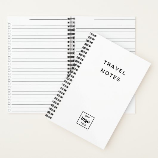 ロゴはこちら白黒の旅行 ノートブック (内側)