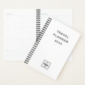 ロゴはこちら白黒の旅行 プランナー手帳 (ディスプレー)