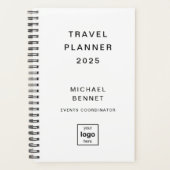 ロゴはこちら白黒の旅行 プランナー手帳 (正面)