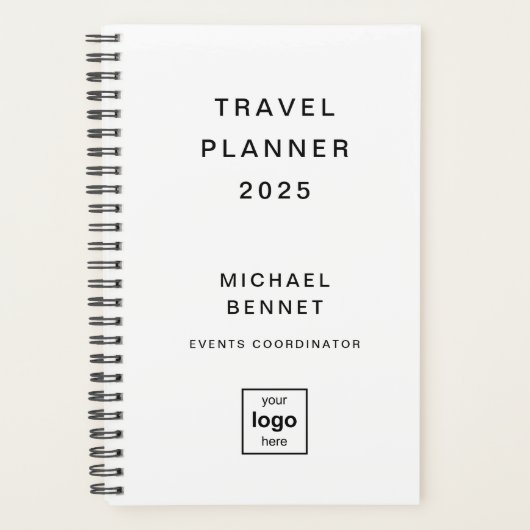 ロゴはこちら白黒の旅行 プランナー手帳 (正面)