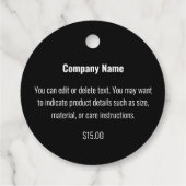 ロゴはこちら白黒テンプレート価格ラベル フェイバータグ (裏面)