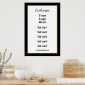 ロゴはこちら白黒テンプレート ポスター (キッチン)