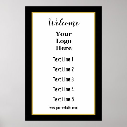 ロゴはこちら白黒テンプレート ポスター (正面)