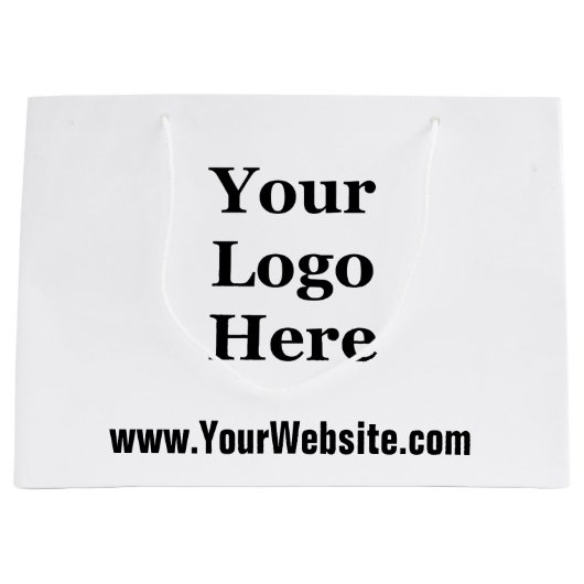 ロゴはこちら白黒テンプレート ラージペーパーバッグ (正面)