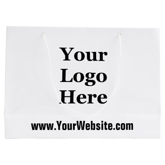ロゴはこちら白黒テンプレート ラージペーパーバッグ (裏面)