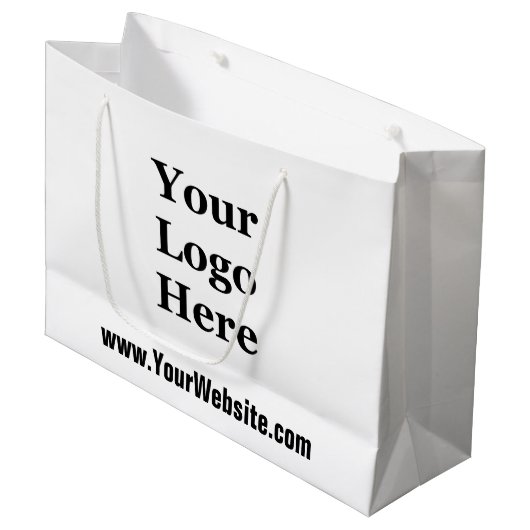 ロゴはこちら白黒テンプレート ラージペーパーバッグ (正面アングル)