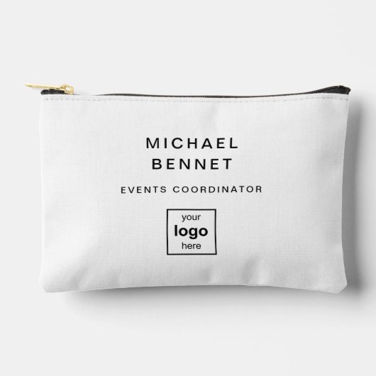 ロゴはこちら白黒プロフェッショナル アクセサリーポーチ (正面)