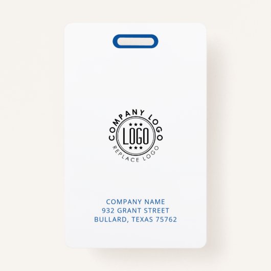 ロゴはこちら青ミニマルと白のID バッジ (裏面)