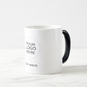 ロゴはこちら – 標準ホワイトセラミックコーヒー モーフィングマグカップ (正面右)