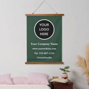 ロゴはこちらBusiness Branded 企業のモダン 吊り下げ型タペストリー