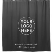 ロゴはこちらClean Gray Branded Business シャワーカーテン (正面)