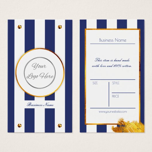 ロゴはっきりした製品価格を持つネイビーブルー金ゴールドラベル (正面&裏面)