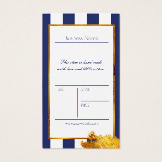 ロゴはっきりした製品価格を持つネイビーブルー金ゴールドラベル (裏面)