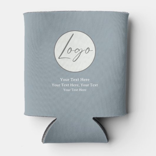 ロゴほこりっぽい青クール 缶クーラー (正面)