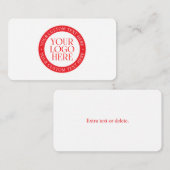 ロゴまたはその他の画像 | クリスマスホワイトとレッド エンクロージャーカード (正面/裏面)