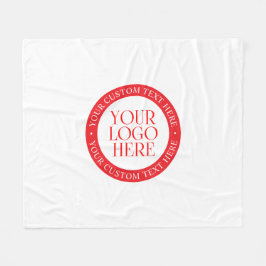 ロゴまたはその他の画像 | クリスマスホワイトとレッド フリースブランケット