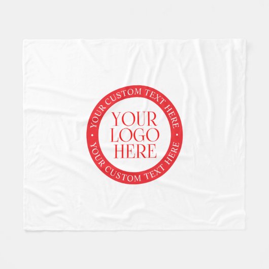 ロゴまたはその他の画像 | クリスマスホワイトとレッド フリースブランケット (正面(横))