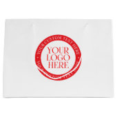 ロゴまたはその他の画像 | クリスマスホワイトとレッド ラージペーパーバッグ (正面)