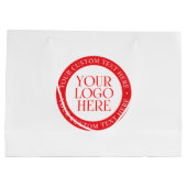 ロゴまたはその他の画像 | クリスマスホワイトとレッド ラージペーパーバッグ (裏面)